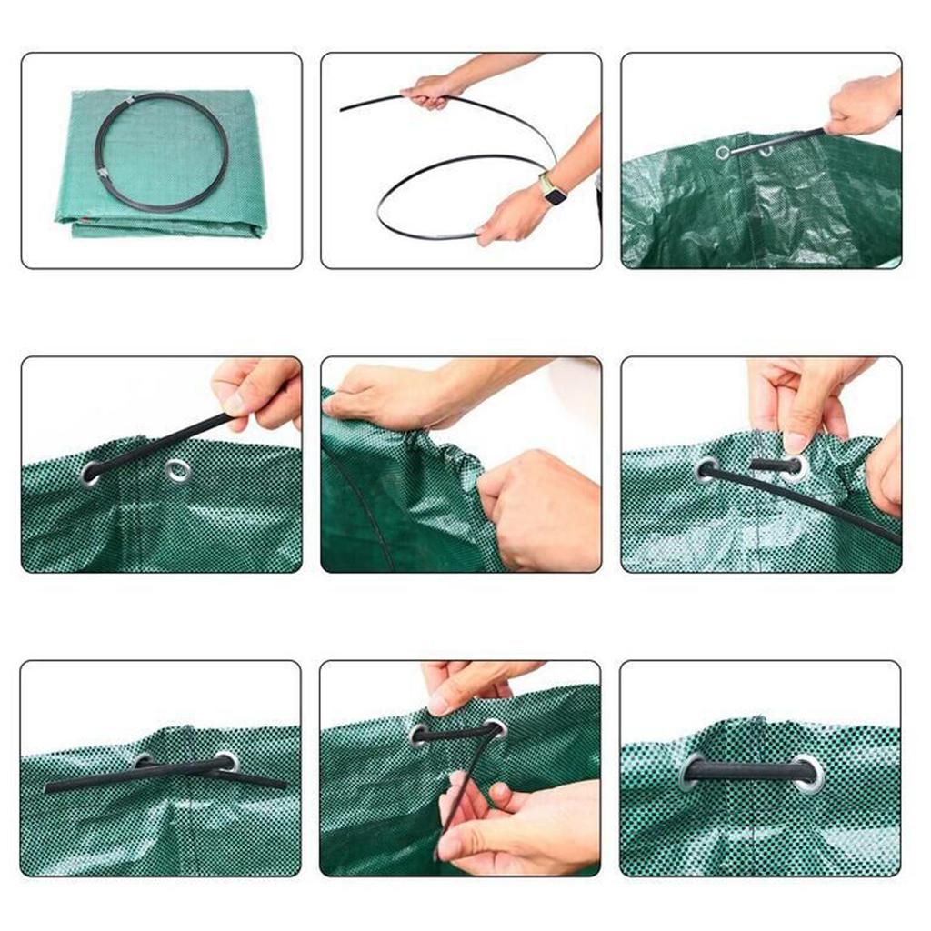 300L tuinzak, herbruikbare, robuuste tuinbladafvalzak, tuinafvalzakken met 2 versterkte zakken