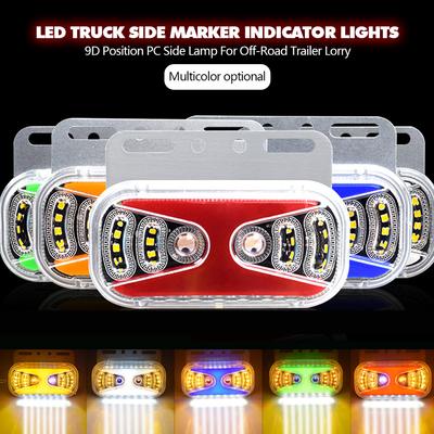 24V 23LED Truck Side Marker Indicator Lights 9D Position PC Side Lamp For Off-Road Trailer Lorry Waterproof