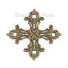 Doreen Box 10pcs Zinc Alloy Pendants Cross Filigree Ancient Bronze Hollow Carved Hemp Dot Pattern Pendant For Jewelry Making