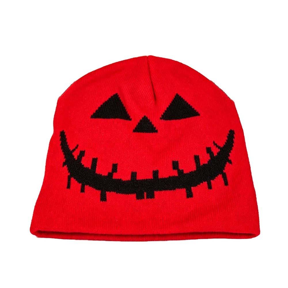 Pumpkin Orange Halloween Knitted Cap Knitted Fabric Hip Hop Skullcap Daily Commute