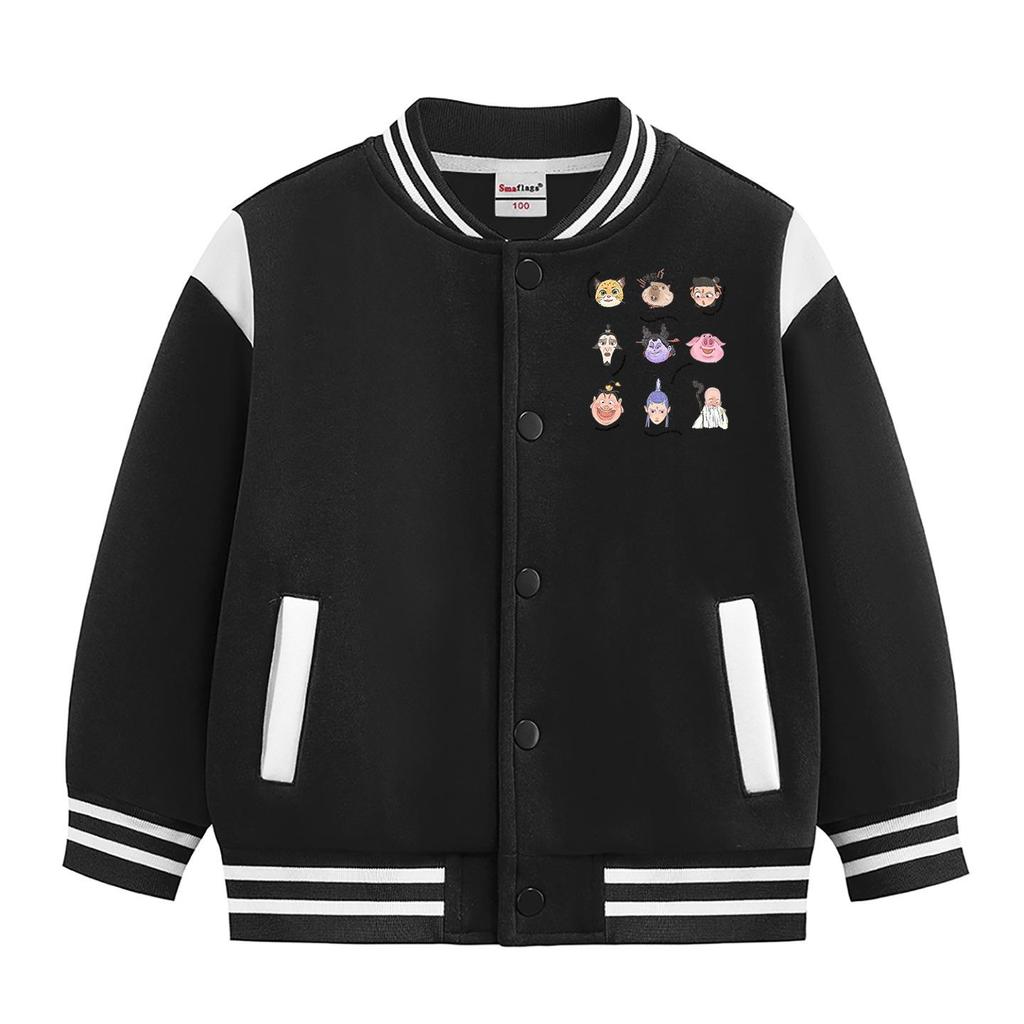 Autumn 2026 Kids' Thickened Velvet Baseball Jacket.