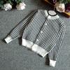Toddler Kids Baby Girls Outfit Clothes Plaid Knitted Sweater Coat Tops+Skirt Set