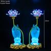 Colorful Lotus Discolores Crystal Lamp Plug In Payment Glazed Bergamot LED Buddha Lamp Household Prayer Lamp Buddhist Utensils
