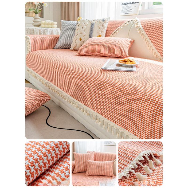 Cotton and Linen Woven Sofa Cushion Four Seasons Universal Simple Sofa Cover Cover New High-Grade Backrest Cover Towel