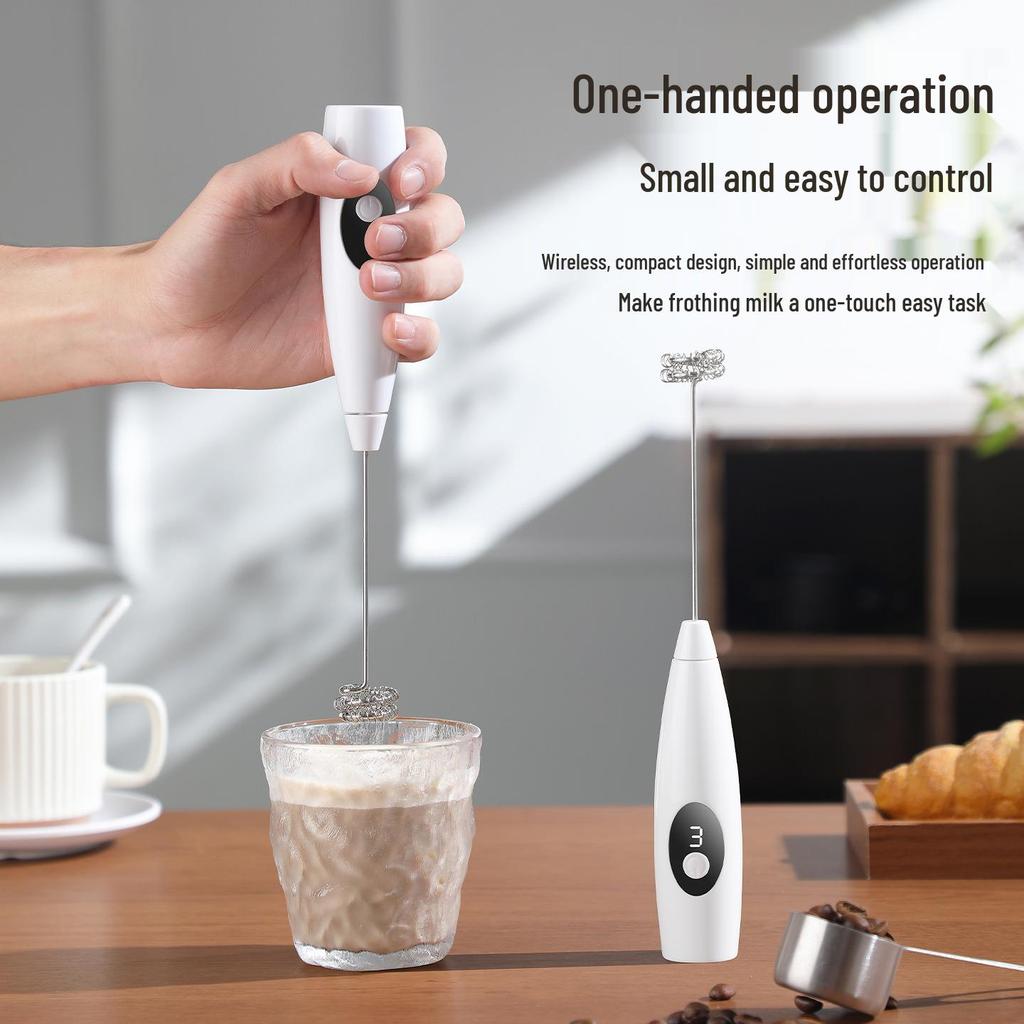 Electric Handheld Milk Frother and Egg Beater - Food Grade Small Mixer for Coffee