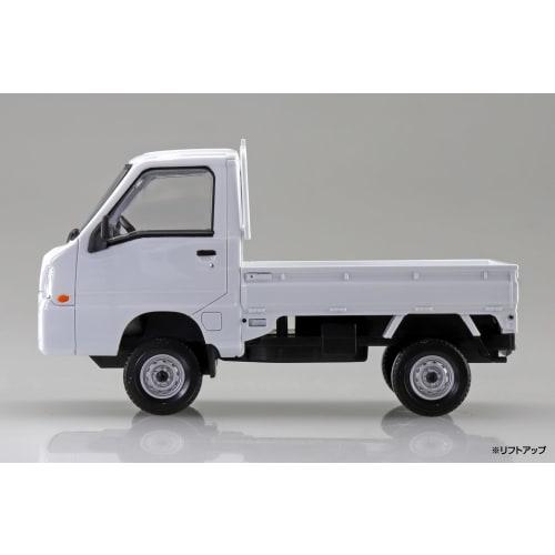 Aoshima Bunka Kyozai 1/32 Scale Rakupla Snap Kit No.05-FW Subaru Sambar Truck Frost White Pre-Colored Plastic Model Kit (Car)