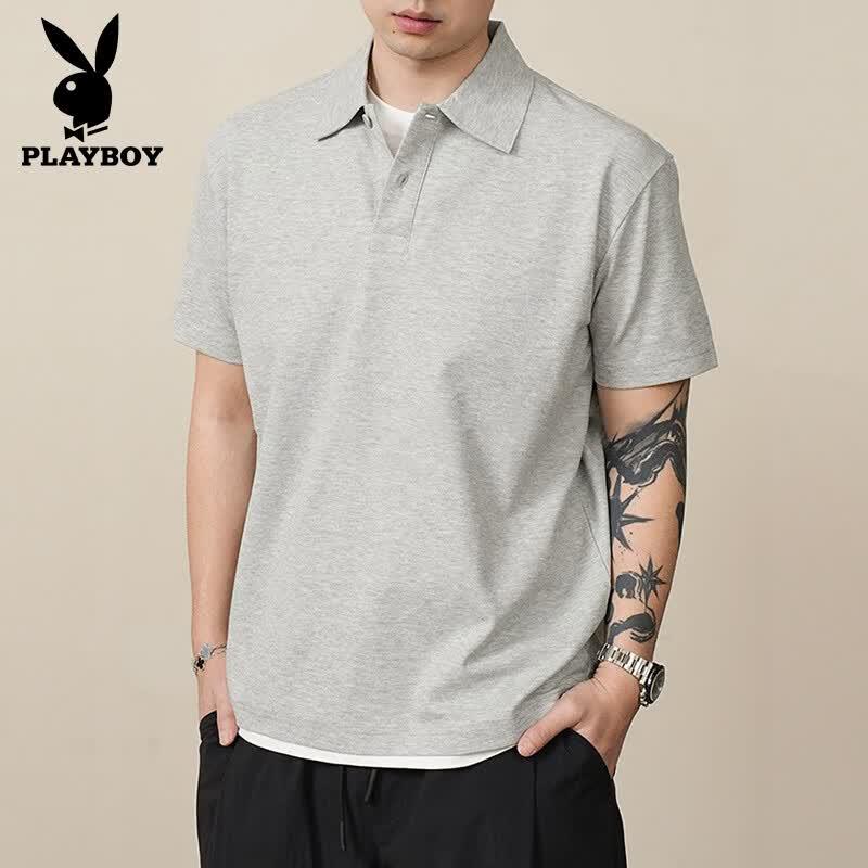 PLAYBOY Men s Faux Two-Piece Short Sleeve Polo Shirt M