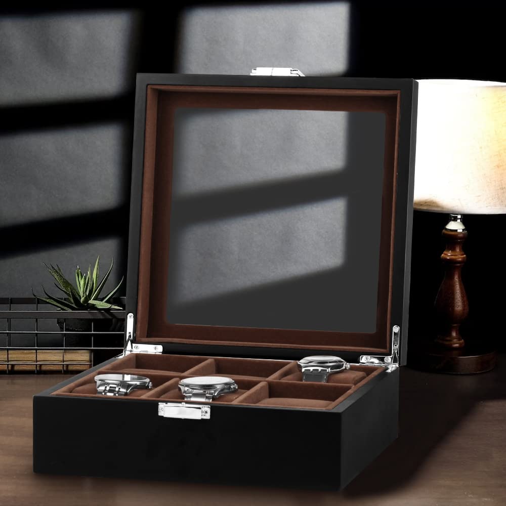 Baskiss Holzuhren-Aufbewahrungssammlung Uhren Luxus-Uhren-Ausstellungsvitrine, Box, Etui, Kasten, (6 Uhren)