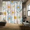 Whimsical Daisy Shower Curtain, Soft Pastel Floral Design, Yellow Centers, Polyester, Easy Installation, Bath Decor