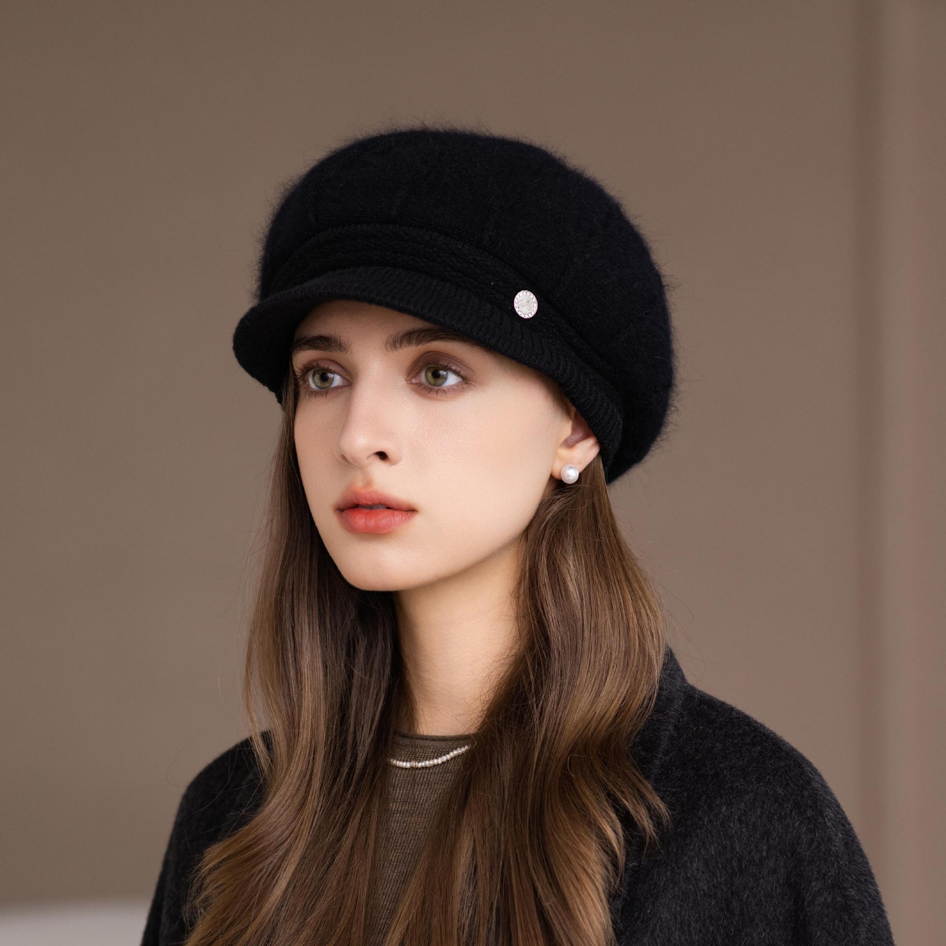 

Шапки для пожилых людей Зимние шерстяные шапки Старушки Бабушки Шапки для пожилых матерей Защищающие от холода шапки Теплые вязаные шапки из кроличьего пуха One size