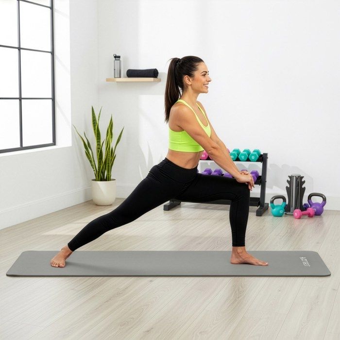 ACTIGET Yogamatte, Fitnessübung, rutschfest, 183x61 cm, Pilates-Matte, grau