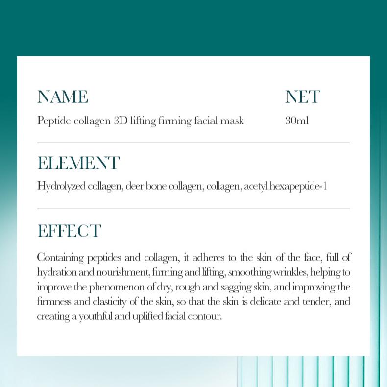 Peptide Collagen 3D Lifting Firming Mask, Hydrating and Moisturizing Mask