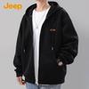 Jeep Herren Kapuzen-Sweatshirt mit Reißverschluss, schwere Qualität