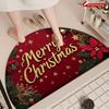 1Pcs Red Festive Semi Circle Welcome Doormat Non-Slip for Outdoor Patio Porch Kitchen Bathroom Entryway Floor Mat