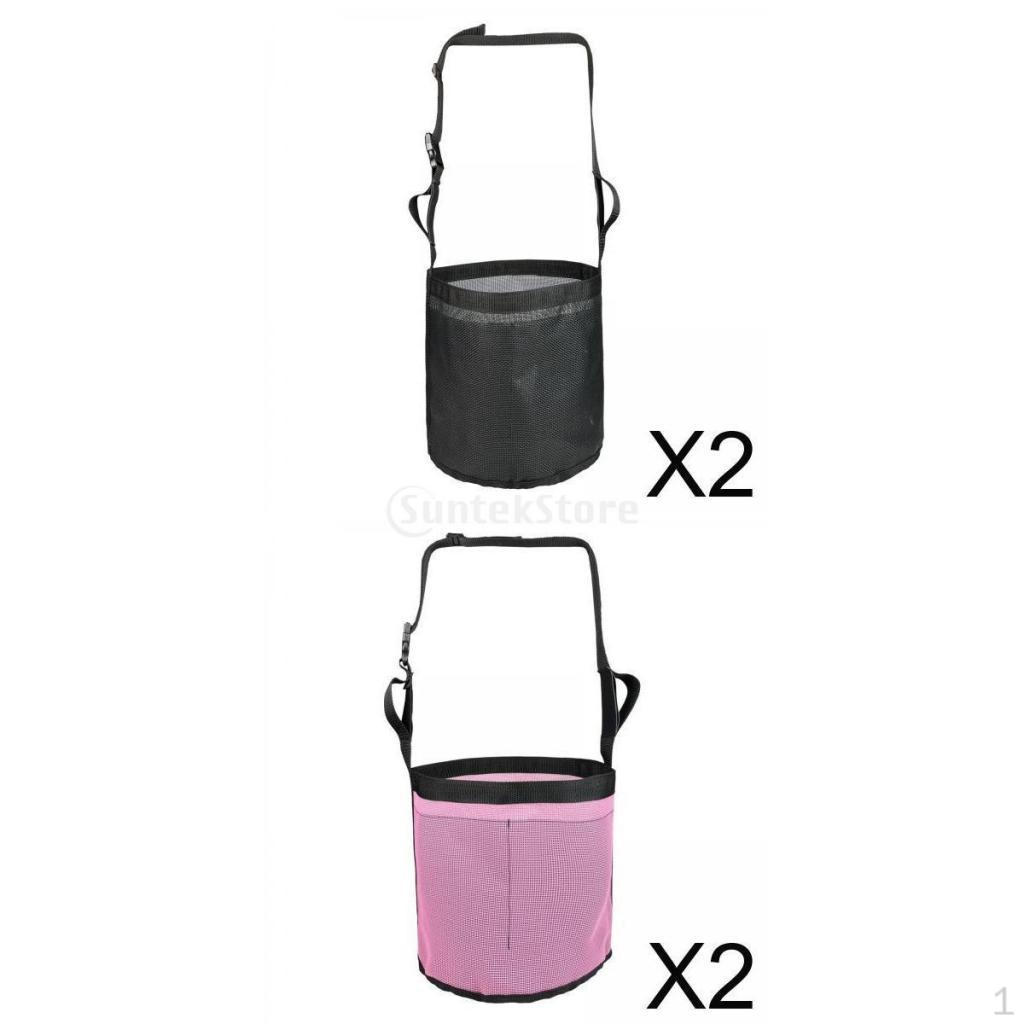 4Pcs Durable Horse Feed Bag Grain Feedbag Adjustable W/Elastic Strap