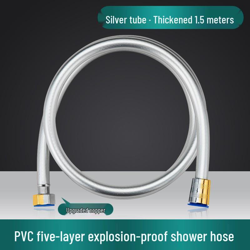 Universal Stainless Steel Shower Head with Soft Hose and Sprinkler Connector for Bathing.