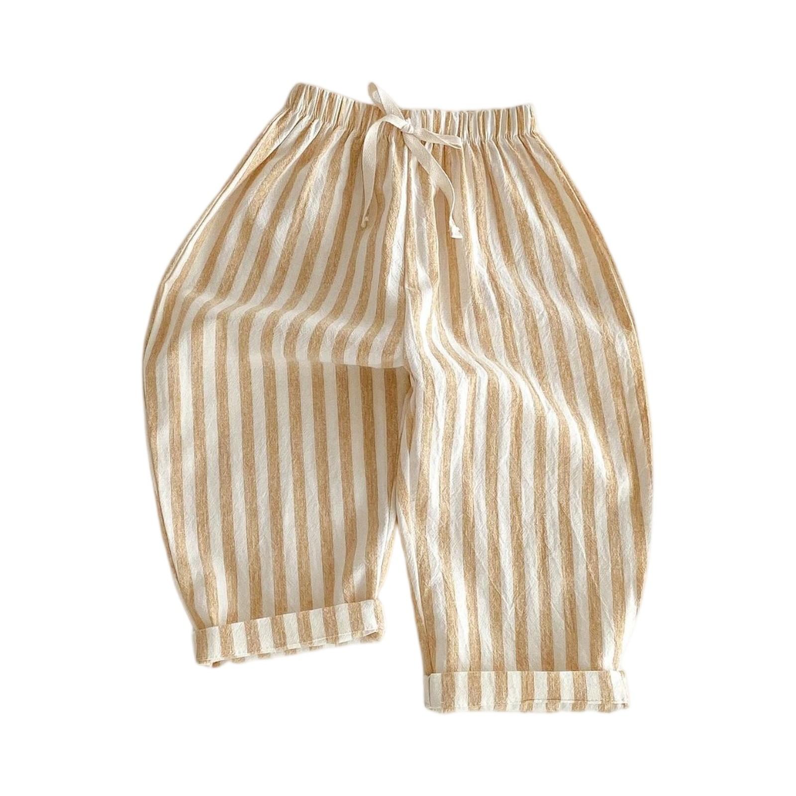 

Детские полосатые брюки на кулиске - Льняно-хлопковые брюки свободного кроя 90 жёлтый