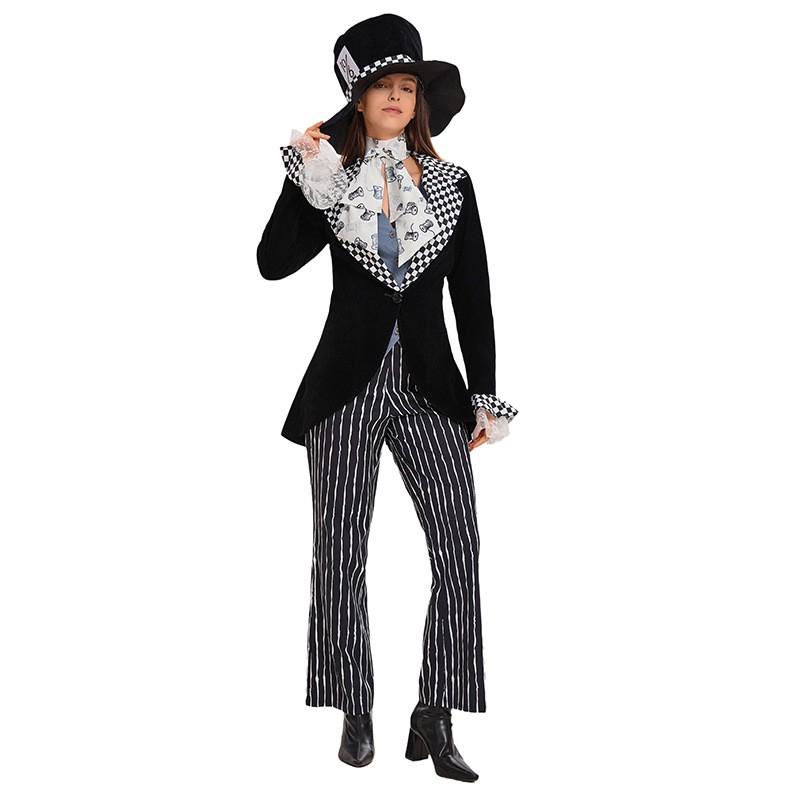 Alice In Wonderland Mad Hatter Costume Set Women Cosplay Party Stage Performance Outfit