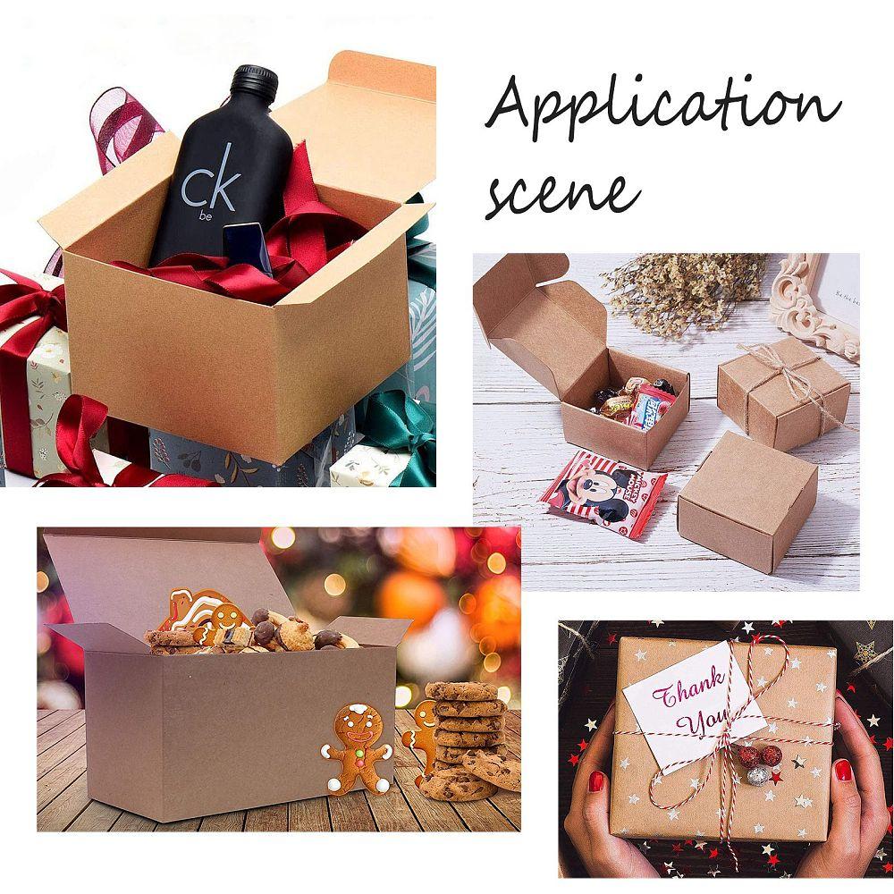 50pcs Kraft Paper Box Folding Box Square Tan 5.5x5.5x2.5cm