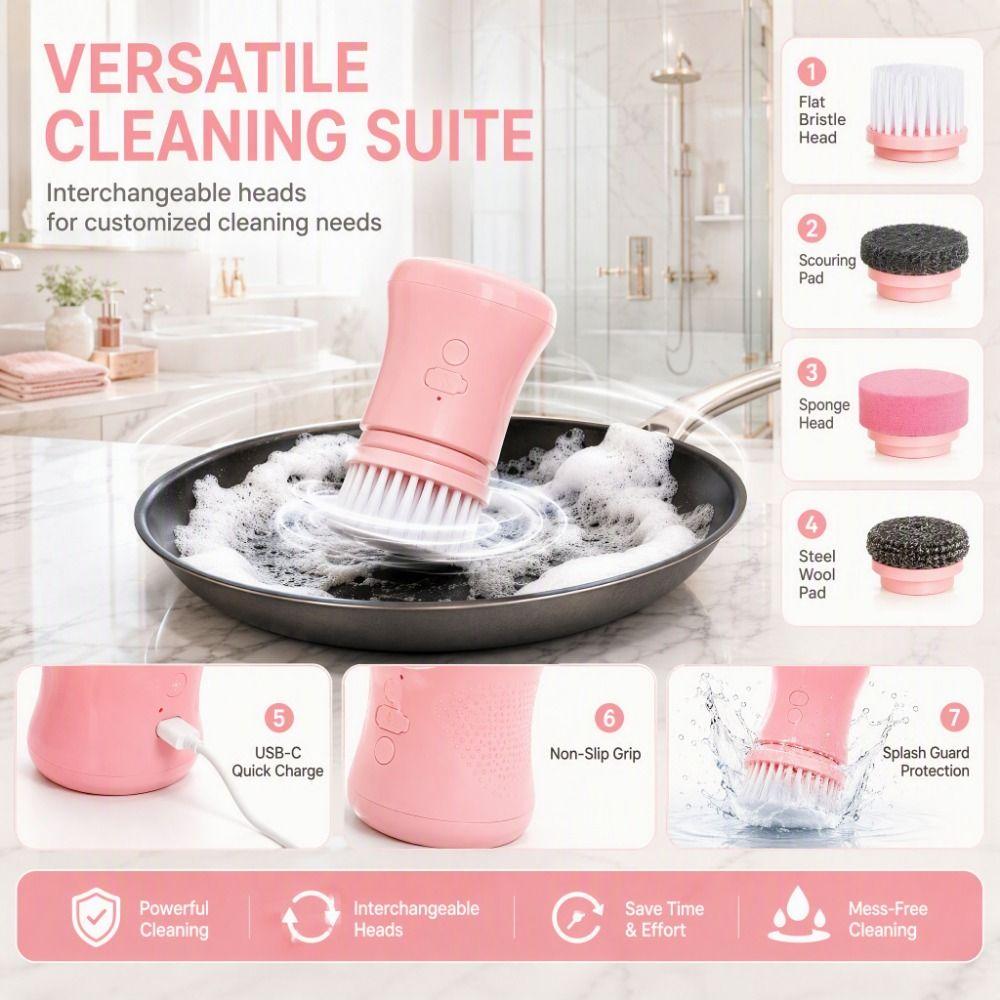 Rechargeable Electric Cleaning Brush Wireless Scrubber Rust Removing Washer Dishwashing