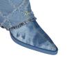 Fashion Kaky's new denim hollowed out pointed toe super high heels large boots high boots 44 45 46