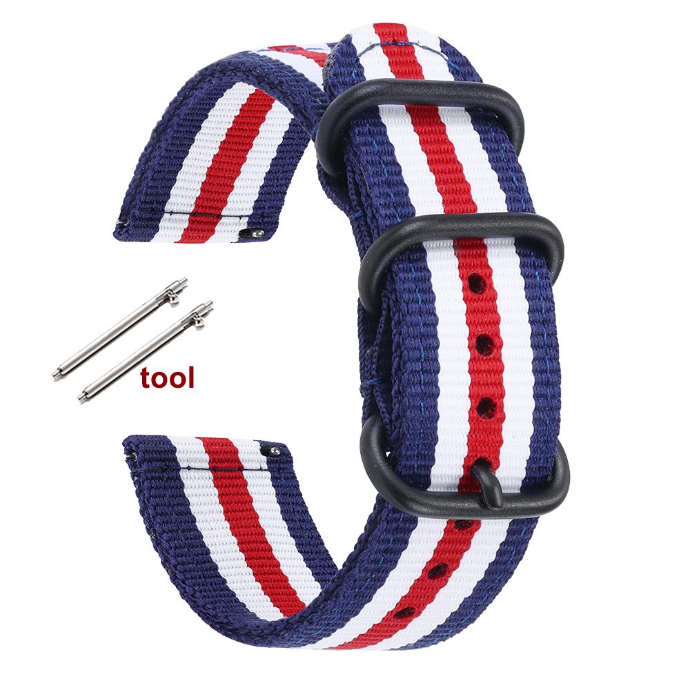 Correa de Nailon de 18 mm 20 mm 22 mm 24 mm para Samsung Galaxy Watch 3 4 5 Pro 6 7 46 mm 42 mm para Amazfit Pulsera Deportiva de Liberación Rápida