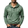 Men Outdoor Long Sleeve Multiple Pockets Drawstring Hooded Sweatshirt