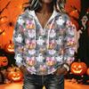 Women's Halloween Print Long Sleeve Hoodie Pullover Sweatshirt