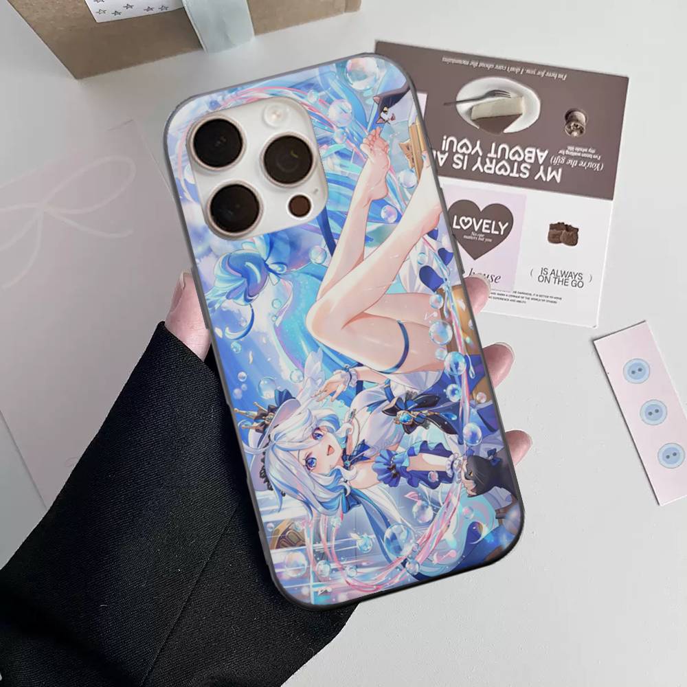 Genshin Impact Furina Phone Case For iPhone 17 16 15 14 Plus 11 12 13 Pro Max Shockproof Protection Soft Back Cover