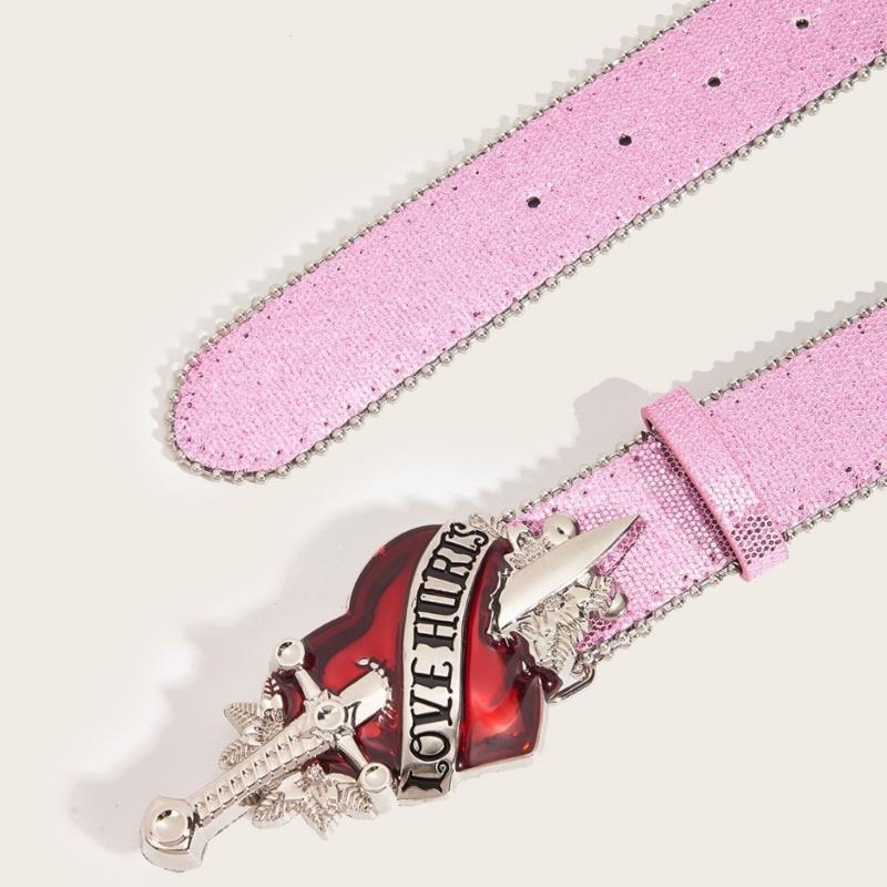 Modischer Schnapp-Herz-Schnallen-Gürtel für Damen Glitzernde Pailletten-Taillengürtel für Abendveranstaltungen Lässiges Formelles Taillen-Accessoire