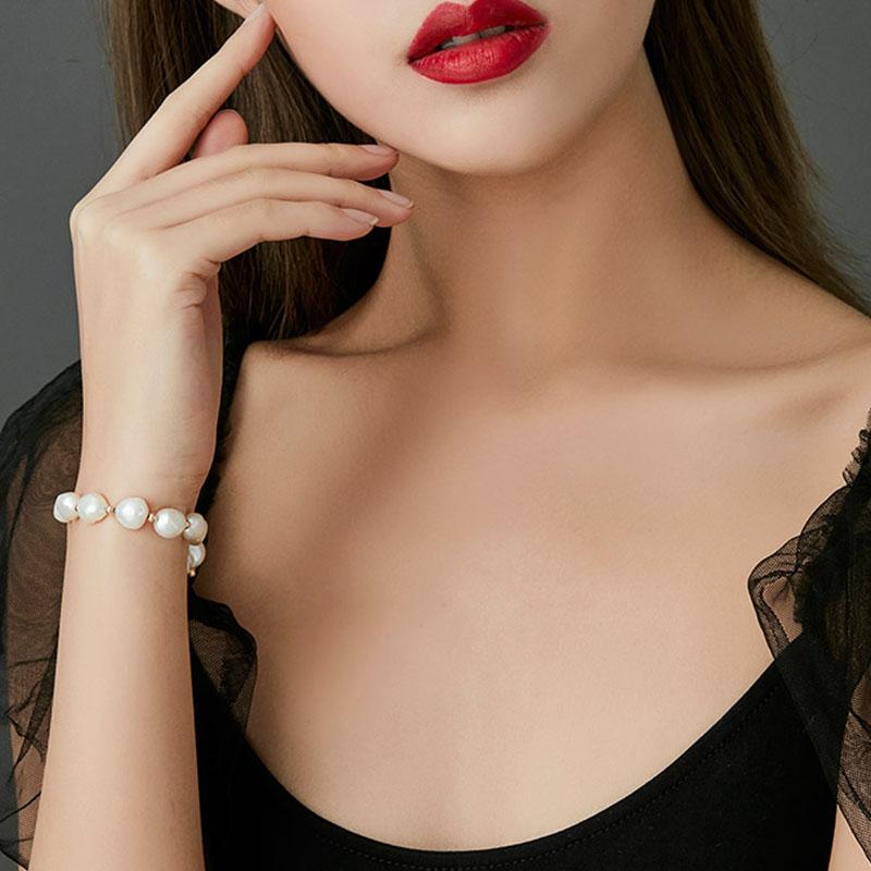 Elegant White Pink Purple Gray Natural Pearl Bracelet, Fashion Casual Freshwater Beaded Bracelet For Women Gift 2019 New