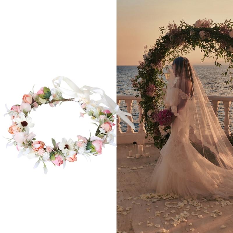 Elegant Flower Headpiece Adjustable Unique Hairpiece Comfortable Hair Hoop for Bride Bridesmaids Festives Occasion