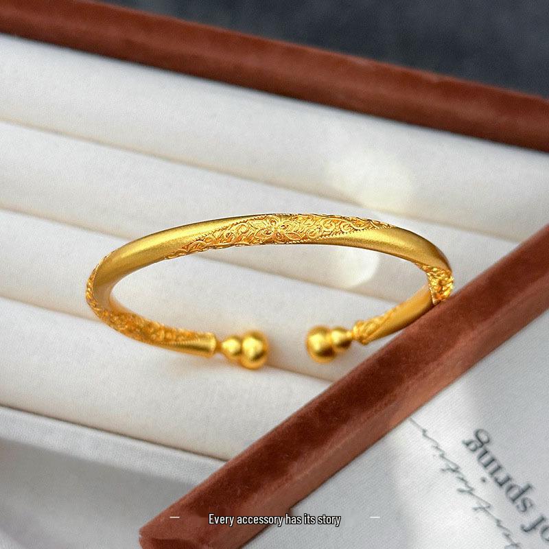 Gold-Plated Ethnic Style Golden Monkey Cudgel Openable Bracelet