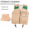 Multicolor Kids Explorer Hat Vest Dress Up Game Cosplay Costumes Kid Outdoor Adventure Kit  Unsex