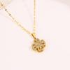 Necklace Light Luxury High Sense Niche Titanium Steel Necklace Trendy Brand Four-leaf Clover Rotatable Temperament Versatile Zircon Necklace Women