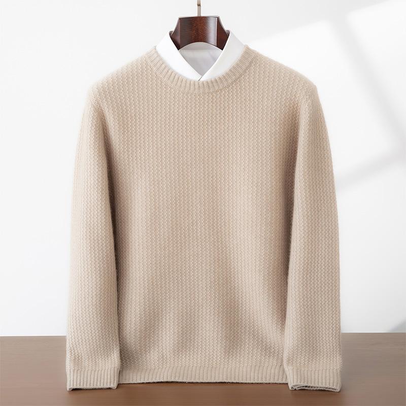 Cashmere Sweater Men's High-end Cashmere New Thickened Round Neck Pullover Sweater Long Sleeve Knitting