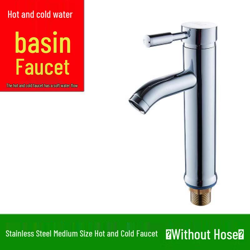 Stainless Steel Single Handle Bathroom Basin Faucet (2-Pack)