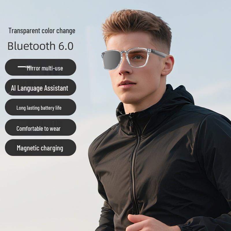 KI-gestützte photochrome Bluetooth-Smartbrille: Übersetzung, Multifunktionales Fahren, Drahtlose Audioübertragung.