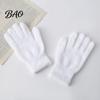 Windproof Winter Hand Warmers Warm Coral Fleece Gloves for Women, Soft Five Finger Solid Color Accessories Gloves, Thermal Mittens Autumn Anti Cold