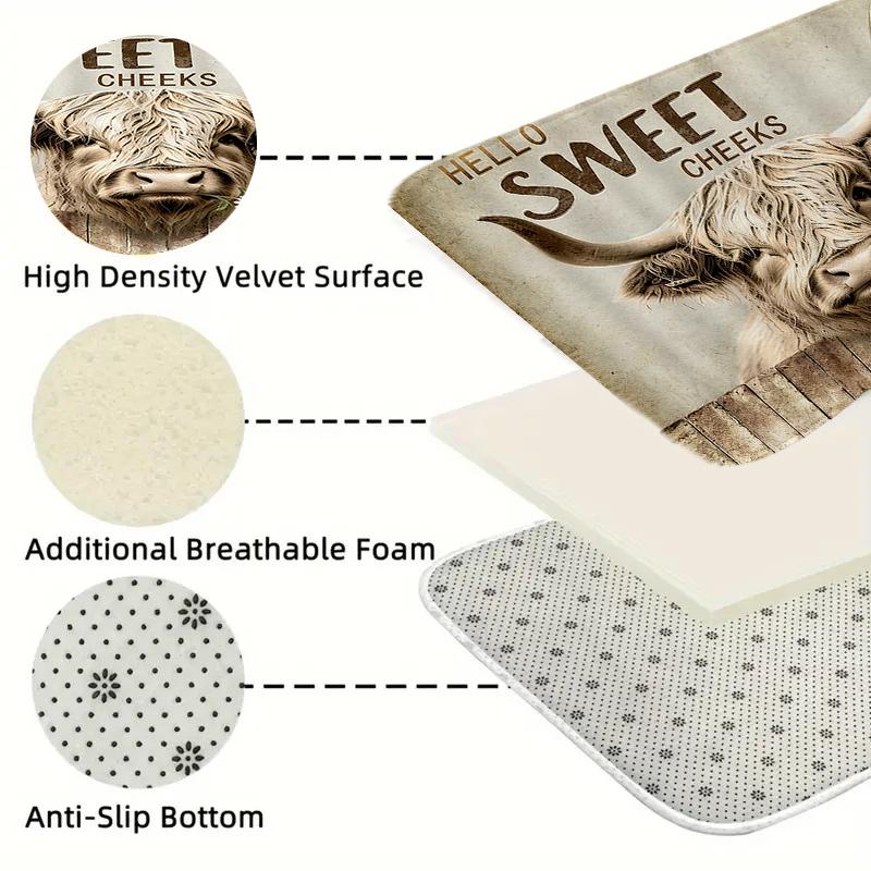 Highland Cattle Shower Curtain Simple Bath Sets Waterproof Non-Slip Bathroom Rug Toilet U With 12 Hooks Home Deco Free Ship Eye