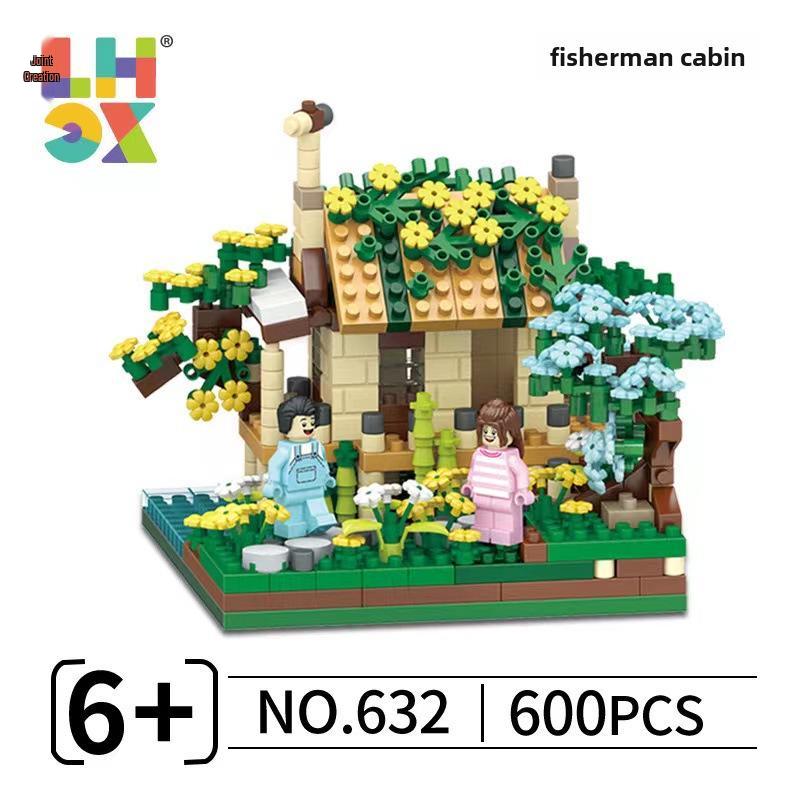 

«Домик на дереве «Цветущая вишня», совместим со строительными блоками Lego, цветочные микрочастицы, развивающая игрушка для девочек»