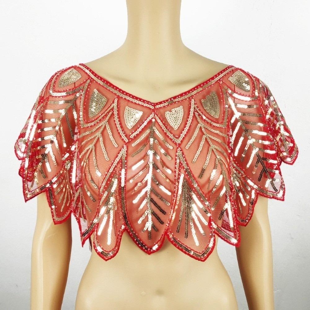 Sleeveless Evening Cape Sparkling Party Shawl Simple Sequins Shawl  Girl