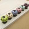 1PC Vintage Pumpkin Ceramic Cabinet Knobs - Polished Finish, Drawer & Cupboard Pulls with Installation Hardware Included