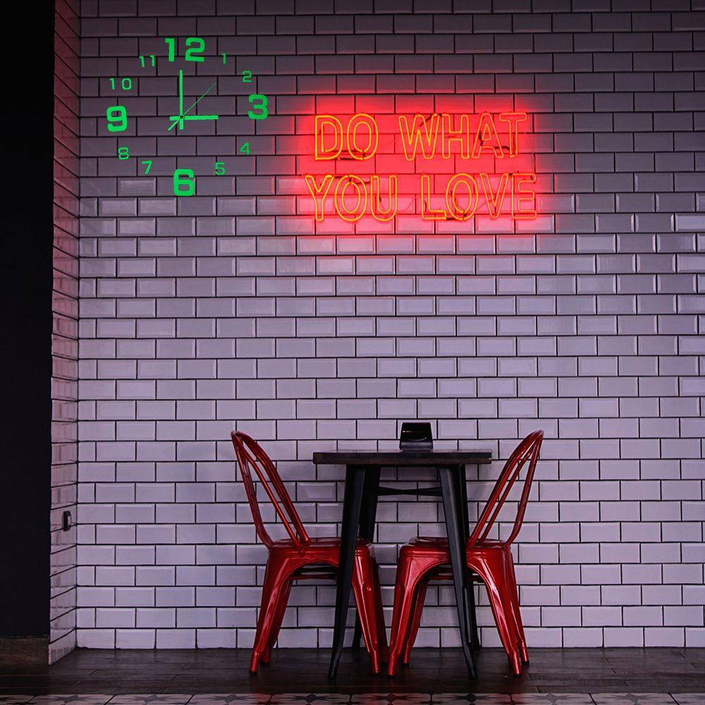 Silent Luminous Stickers 3D Digital Clock Wall Decor Wall Clock