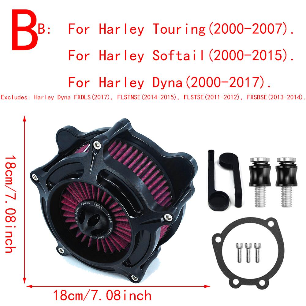 RSD Turbine Air Cleaner Matte Black Intake Filter For Harley Sportster XL 883 Dyna V-Rod Softail Fat Boy Touring Ultra FLHR FLHX