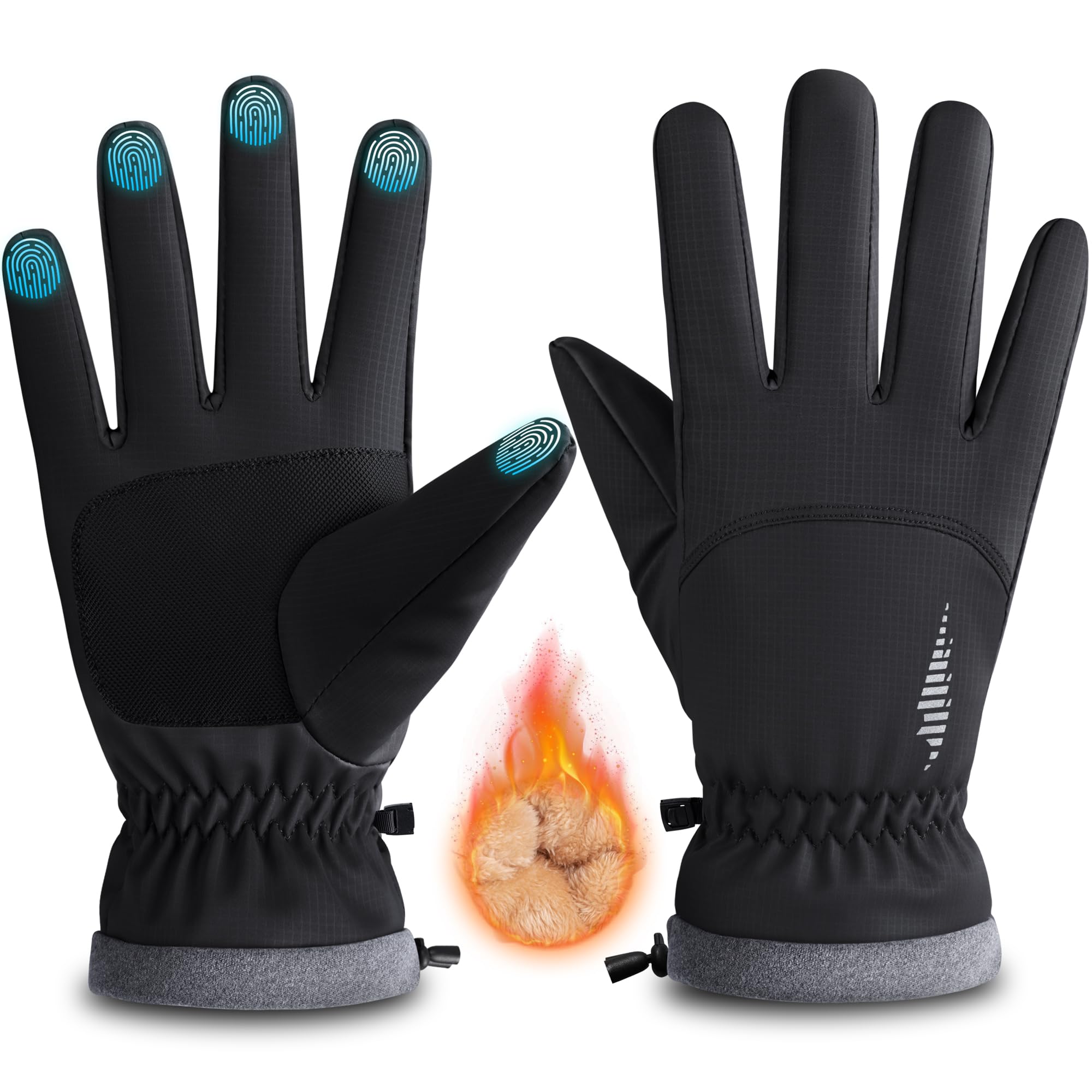 

rivmount Cold Weather Gloves for Men and Cycling Smartphone and Breathable for and Outdoor and Winter Women, Gloves, Compatible, Fleece-Lined, Warm,