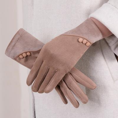 Suede Women's Warm Gloves Touchscreen with Warm Lining Winter Gloves Windproof Running Cyclin Cycling Glove for Autumn Winter