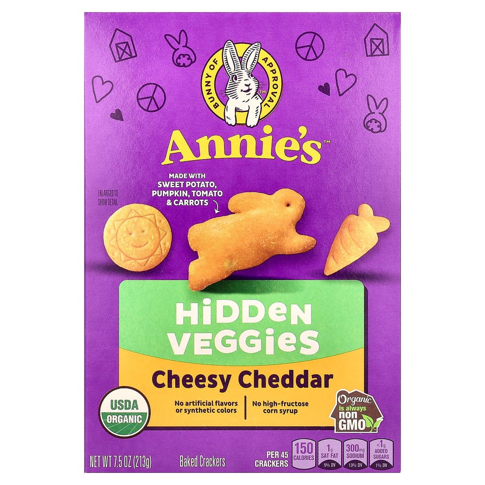 Annie s Homegrown Cheddar Crackers with Vegetables 213g
