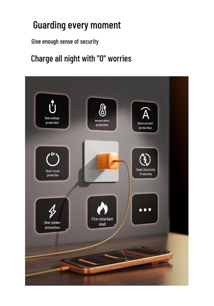 PISEN 40W GaN PD Fast Charger for iPhone 16/17 Pro/Pro Max