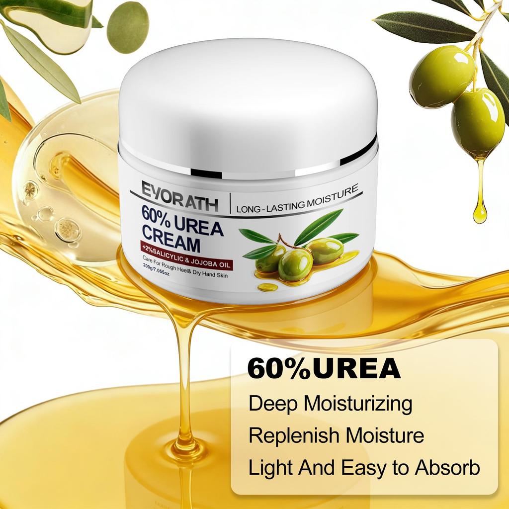 60% Urea Cream With Tea Tree Oil, Aloe Vera, And Vitamin E, Maintains Skin Hydration, For Cracked Hands And Feet, Targeting Rough, Cracked Skin-200G